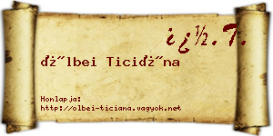 Ölbei Ticiána névjegykártya